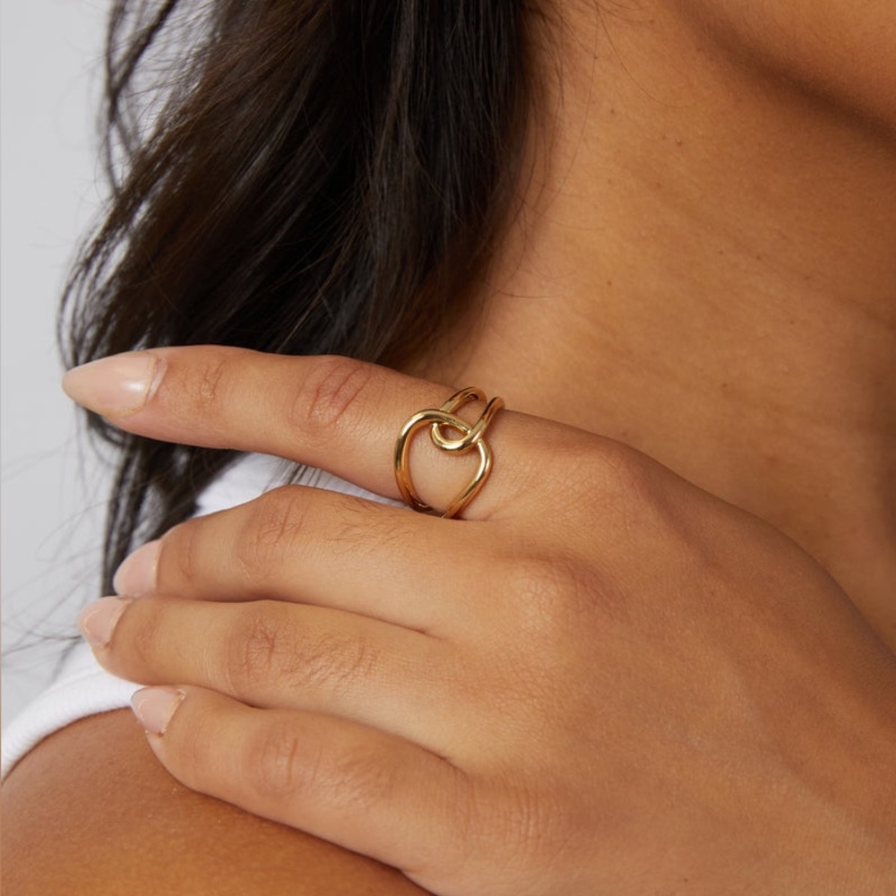NEW Miranda Frye Intertwined 18k Gold-Plated Brass - Celine Ring - Size Medium
